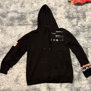 No Boundaries Black Hoodie with Graphic Accents